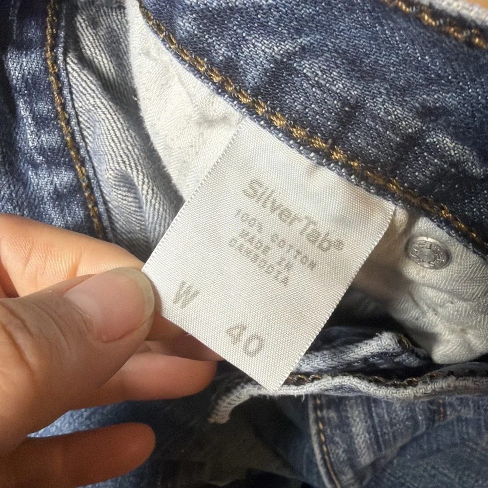 Vintage 90s Levi's Silvertab Shorts Mens 40 Blue Loose Baggy Relaxed Denim Jorts